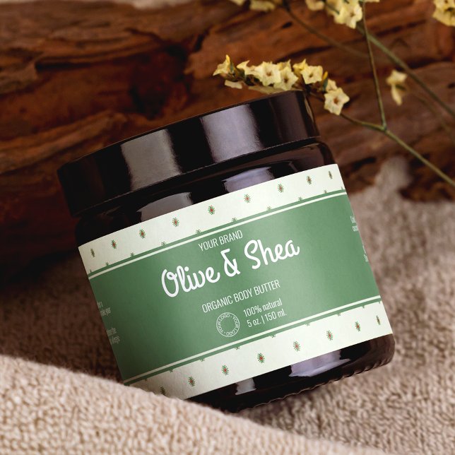 Etiqueta retro de estampado de cosméticos verdes (Subido por el creador)