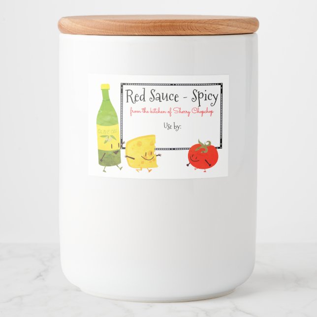 Etiqueta retro de lata de salsa de tomate para com (Anverso)