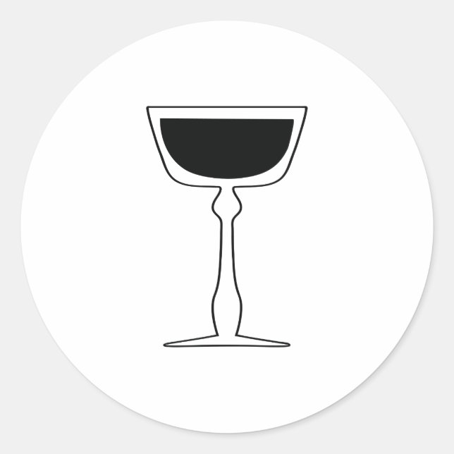 Etiqueta Retro De Vidrio De Cóctel, Bebida Mezclad (Anverso)