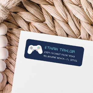 Etiqueta Retro Gamer Tema Niños Dirección de devolución