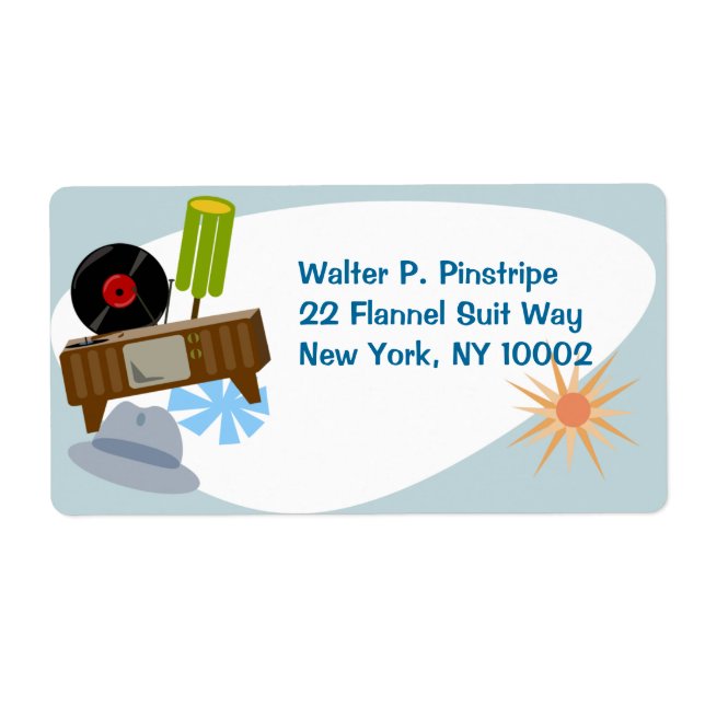 Etiqueta Retro Goods Diversión 50 Hogares Kitsch (Frente)