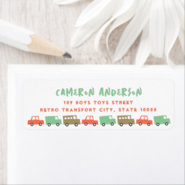 Etiqueta Retro Niños Juguetes Diversión Transporte Direcció