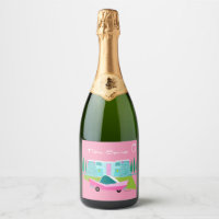Etiqueta Retro Pink Palm Springs Comida & Bebidas 