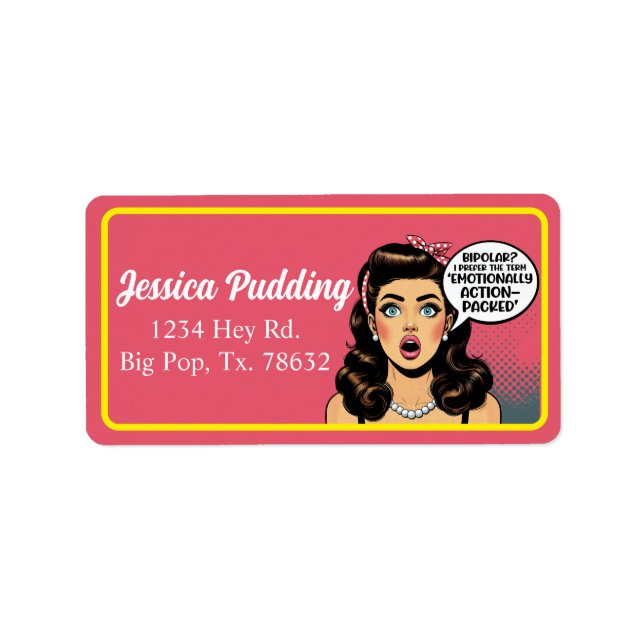 Etiqueta Retro Pinup_ Action Packed (Frente)