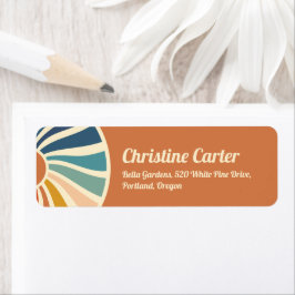 Etiqueta Retro Rainbow Groovy dirección de retorno de Baby