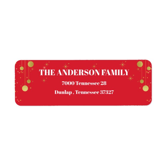 Etiqueta Retro rojo dorado (Frente)