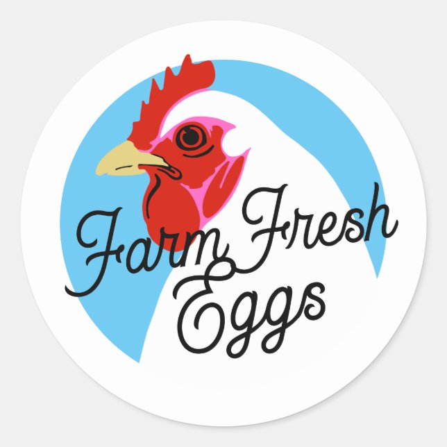 Etiqueta Retro Script Farm Fresh Eggs (Anverso)