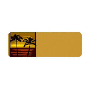 ETIQUETA RETRO SP010 PRODUCE LOGOTIPOS DE PALMERAS DE SOL D