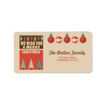 Etiqueta Retro Style Christmas<br><div class="desc">Retro Style Christmas address labels. Full customized retro stamp with Christmas trees . Add a custom touch to your holiday envelopes and cards with this fun Christmas postage stamp.
This design coordinates with our Retro Christmas Cheer Collection at MetroEvents on Zazzle.</div>