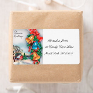 Etiqueta retro vintage Christmas farm Holiday