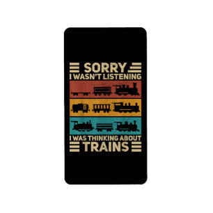 Etiqueta Retro Wagon Train Lover Modelo Conductor Ferroviar