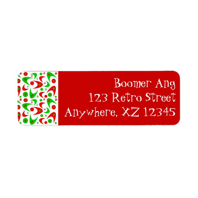 Etiqueta Retro Xmas Boomerang (Frente)