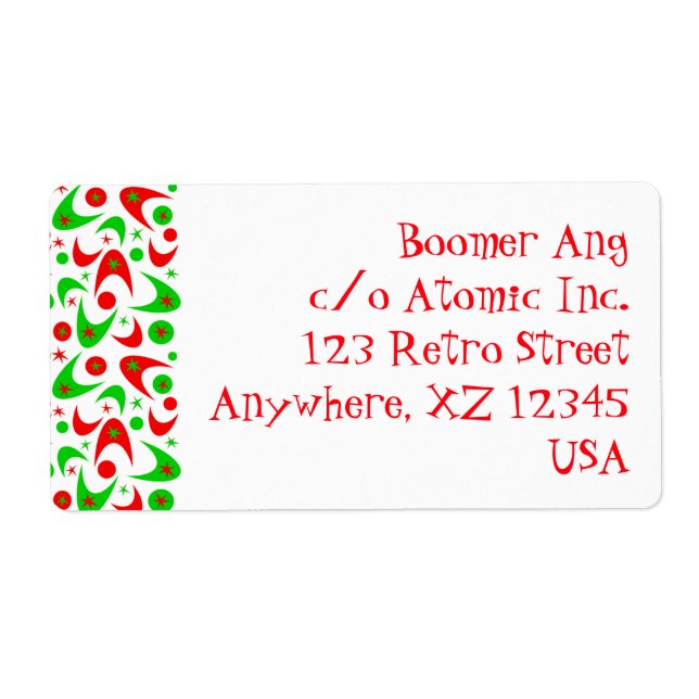Etiqueta Retro Xmas Boomerangs (Frente)