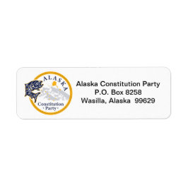 Etiqueta Return Address Label, Alaska Constitution Party