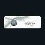 Etiqueta Return Address Label Navy Bauble Christmas Tree<br><div class="desc">This is a beautiful watercolor painted holiday return address label. A navy Christmas Bauble Pine Wreath Christmas Holiday with greenery on modern white background. Festive and beautiful!  holidayz18</div>