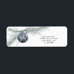 Etiqueta Return Address Label Navy Bauble Christmas Tree<br><div class="desc">This is a beautiful watercolor painted holiday return address label. A navy Christmas Bauble Pine Wreath Christmas Holiday with greenery on modern white background. Festive and beautiful!  holidayz18</div>