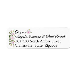 Etiqueta Return Address Labels Soft Pink Roses