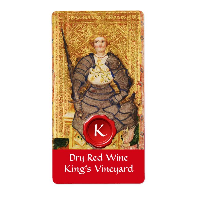 ETIQUETA REY'S VINEYARD RED WINE WAX SEAL / TAROTS ANTIGUOS (Frente)
