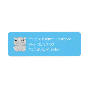 Etiqueta Rhino Baby Shower Blue