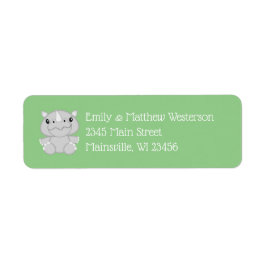 Etiqueta Rhino Baby Shower Green