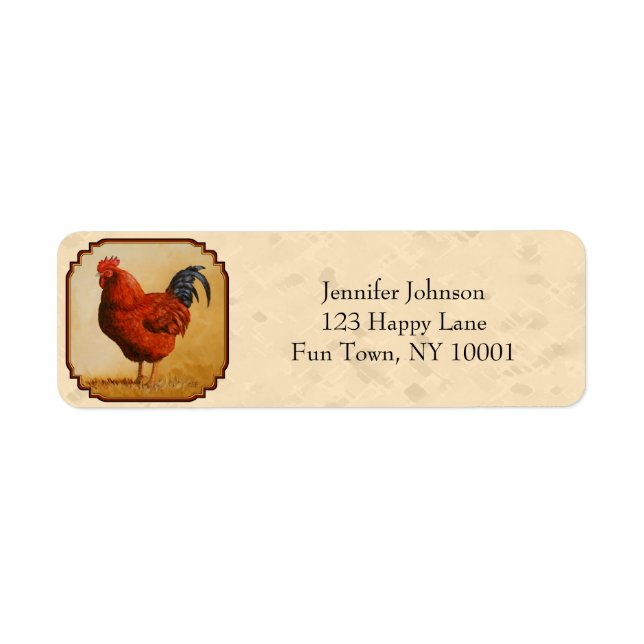 Etiqueta Rhode Island Red Chicken Beige (Frente)