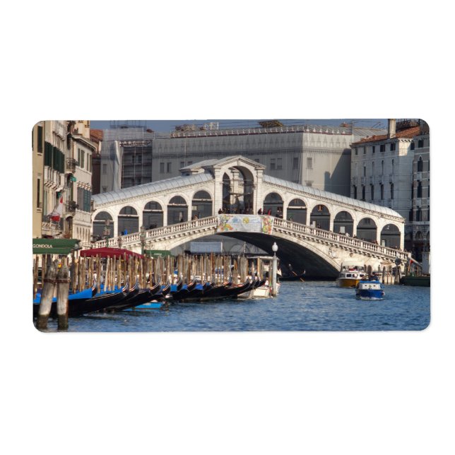 Etiqueta Rialto Bridge Venice Italia (Frente)