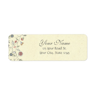 Etiqueta Ribete floral del vintage