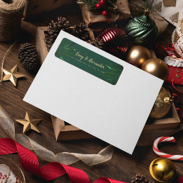 Etiqueta Rich Green Golden Theme Invitación Belly Band