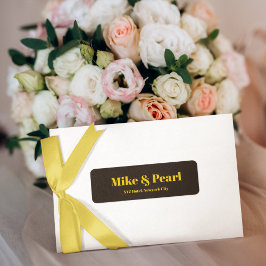 Etiqueta Rico oro en el tema del Boda negro