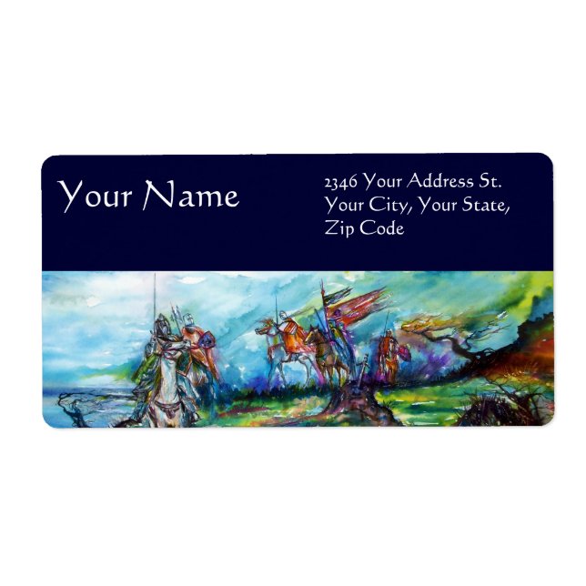 Etiqueta RIDERS EN TORMENTA Caballeros Medievales Caballo A (Frente)