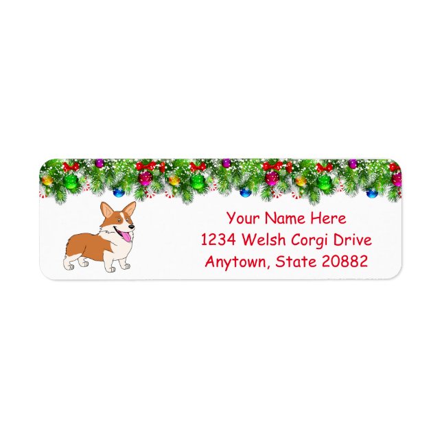 Etiqueta Riendo Holiday Welsh Corgi (Frente)