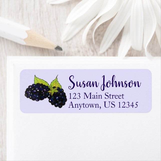 Etiqueta Ripe Summer Blackberries Blackberry Berry Berries (In situ)