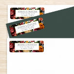 Etiqueta Riqueza de la dirección de retorno del Boda colori<br><div class="desc">Gráficos de floral de colores ricos románticos fotografiados. Edite todos los tipos de letra y los colores de forma/fondo.</div>