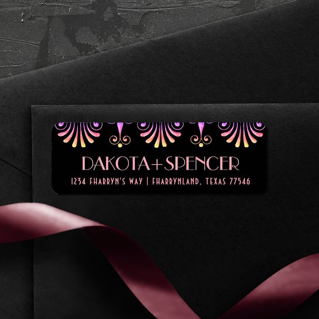 Etiqueta Roarin 20's Silver Black Modern Art Deco Dirección (Subido por el creador)