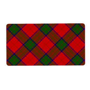 Etiqueta Robertson tartan platillo rojo