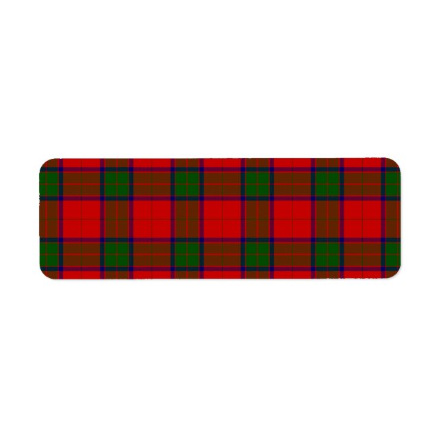 Etiqueta Robertson tartan platillo rojo (Frente)