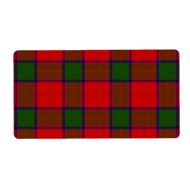 Etiqueta Robertson tartan platillo rojo (Frente)