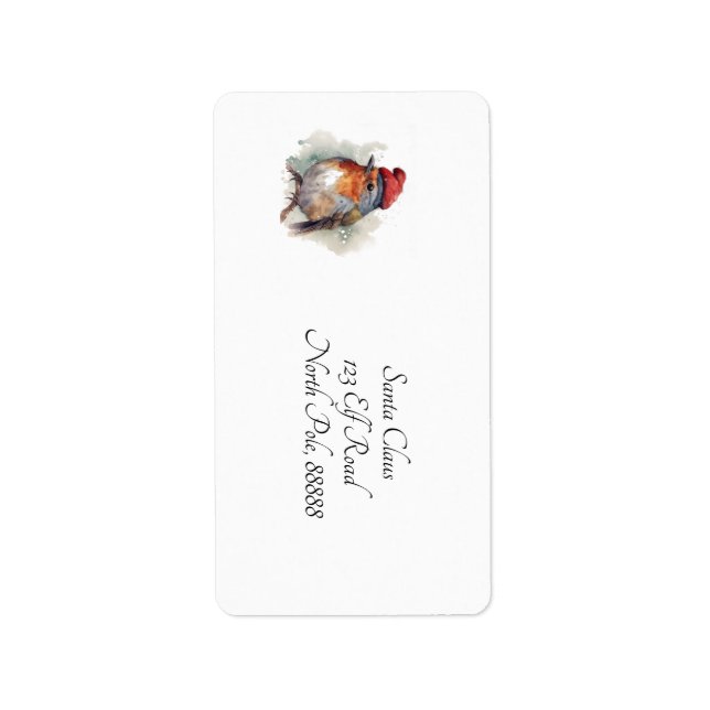 Etiqueta Robin Winter Delight, personalizado (Frente)