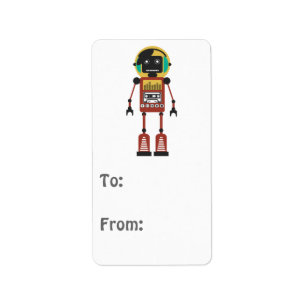 Etiqueta Robot de radio retro