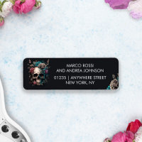 Rock del tatuaje del cráneo y Boda gótico del roll