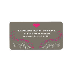 Etiqueta Rock rosa y gris 'n' Roll Music Boda