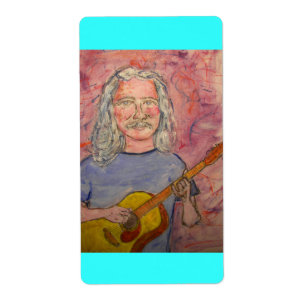 Etiqueta rockero de pelo plateado