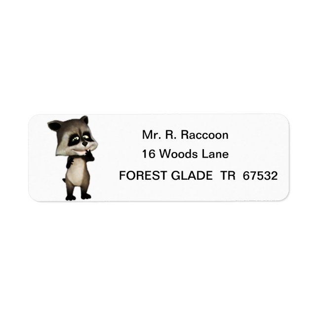 Etiqueta Rocky el lindo Personalizado Raccoon (Frente)
