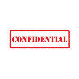 Etiqueta roja confidencial del sello