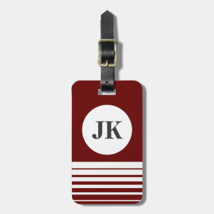 Etiqueta roja de burdeos  Monograma de personaliza