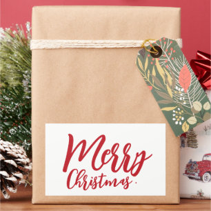 Etiqueta Roja de Feliz Navidad para Embalaje de Ti