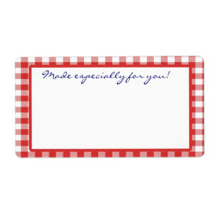 Etiqueta roja de Gingham