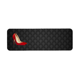 etiqueta roja de zapatos de tacón alto