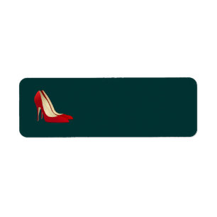 etiqueta roja de zapatos de tacón alto