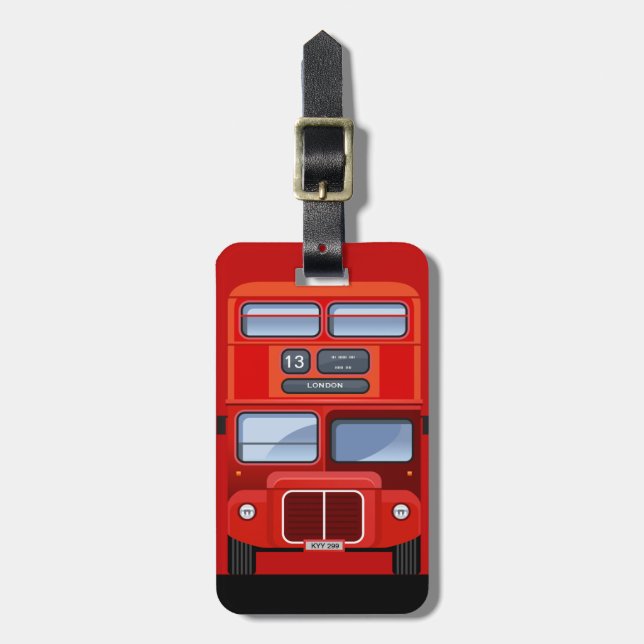 Etiqueta roja del equipaje del viajero del autobús (Frente Vertical)